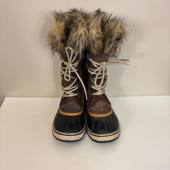 Sorel Brown Leather Suede Lace Up Tall Winter Waterproof Boots Size 7 - Picture 3 of 6